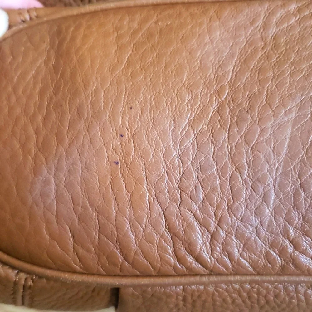 Michael Kors Royal Tan Leather Tassel D-Rings Handles Shoulder Bag Purse